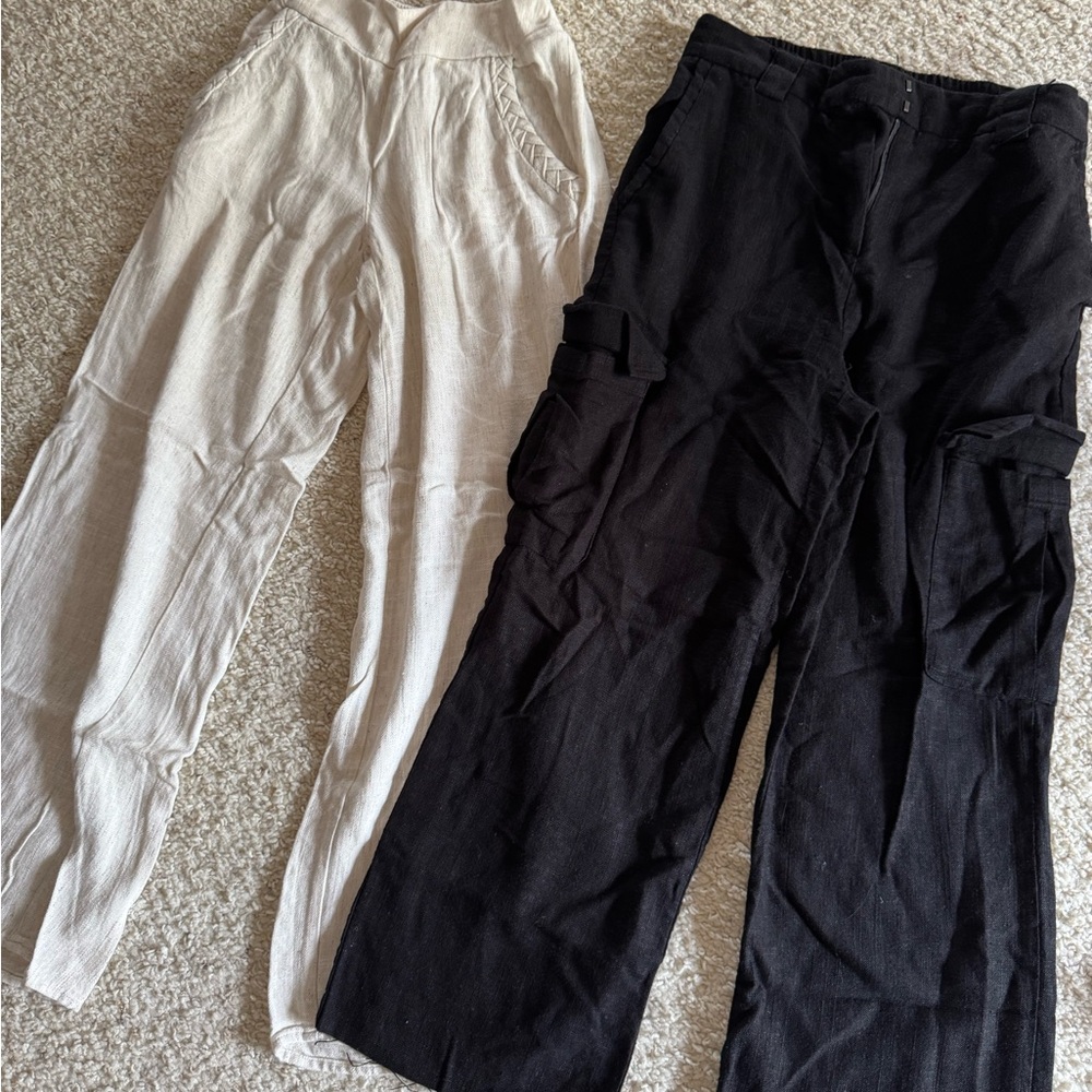 Black and Cream Women's Pants Set
